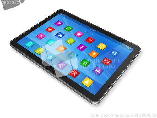 Image of Digital Tablet Computer - apps icons interface