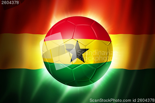 Image of Soccer football ball with Ghana flag