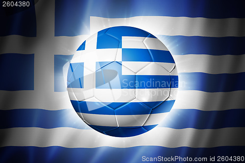 Image of Soccer football ball with Greece flag