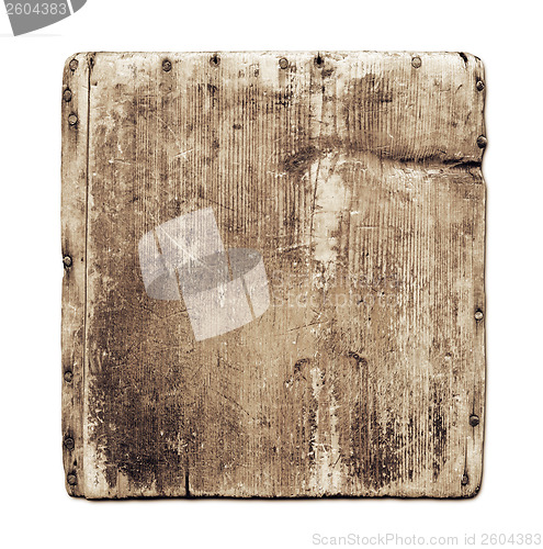 Image of Old grunge wood board isolated on white