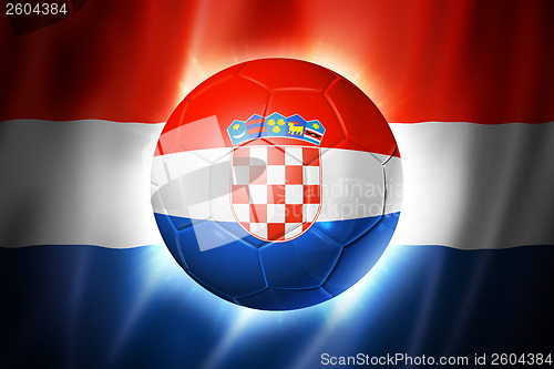 Image of Soccer football ball with Croatia flag