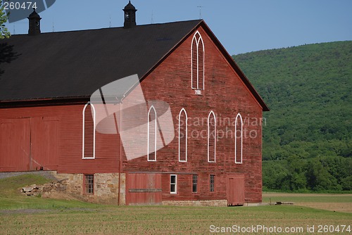 Image of Red Bank Barn In Spring