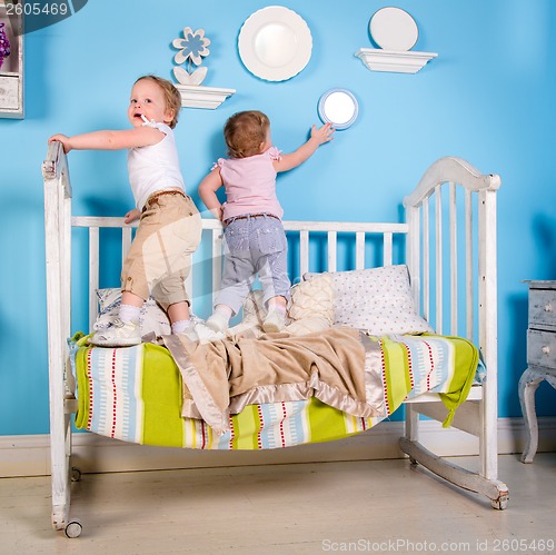 Image of Children on the bed