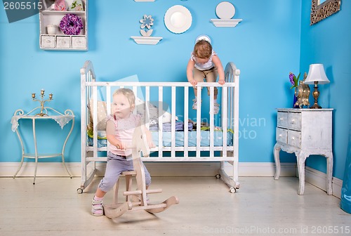 Image of Children on the bed