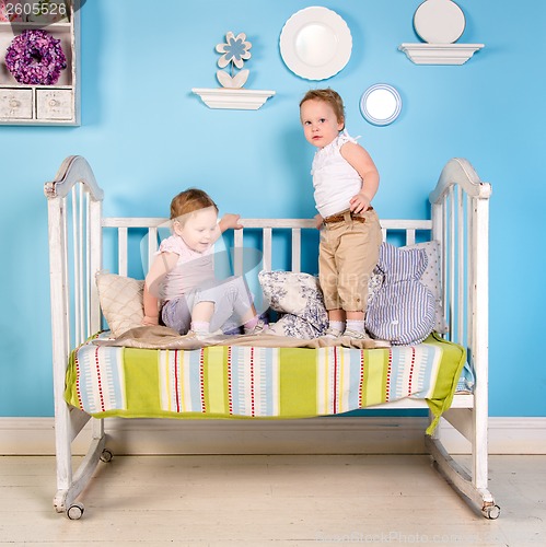 Image of Children on the bed