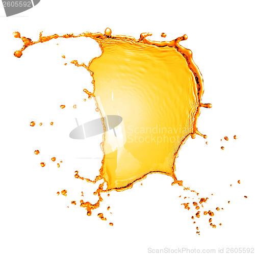 Image of orange water splash isolated on white