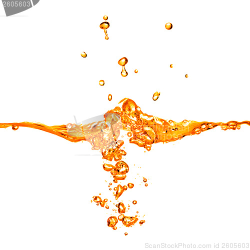Image of orange water splash isolated on white