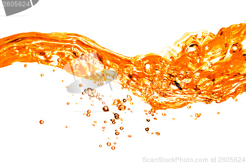 Image of orange water splash isolated on white