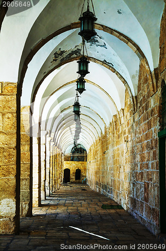 Image of Arches of a passageway at the Temple mount in Jerusalem