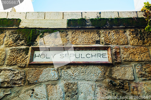 Image of Entrance to the Church of Holy Sepulcher in Jerusalem