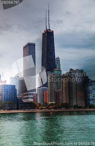 Image of Downtown Chicago, IL at sunset