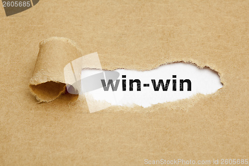 Image of Win-Win Concept Torn Paper