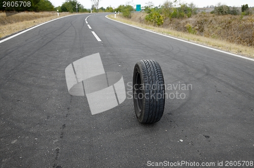 Image of Wheel on road