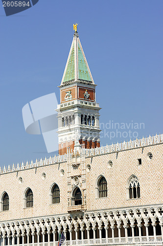 Image of Palazzo Ducale and Basilica of Saint Mark bell tower, Venice
