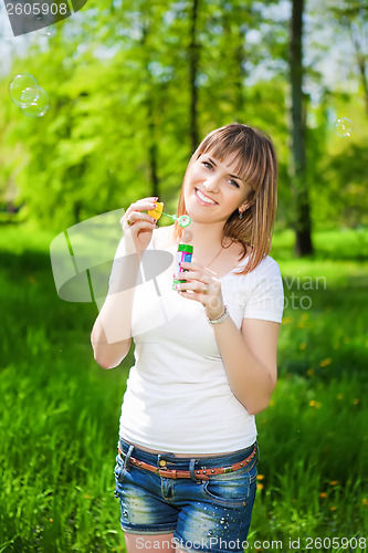 Image of Young joyful woman