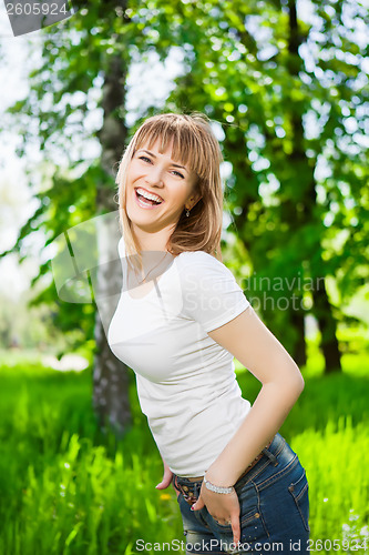 Image of Young cheerful woman