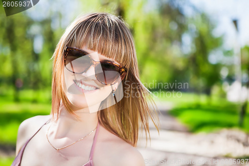 Image of Portrait of pretty smiling woman