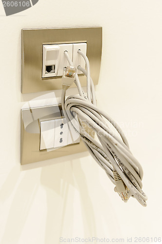 Image of Electrical and ethernet socket