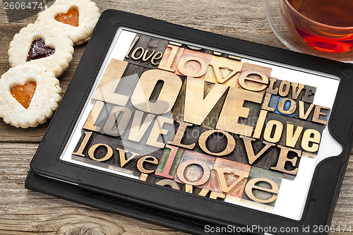 Image of love word abstract typography