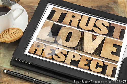 Image of trust, love and respect words
