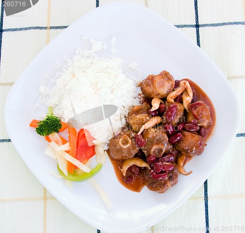 Image of Oxtail Stew with Rice and Vegetables