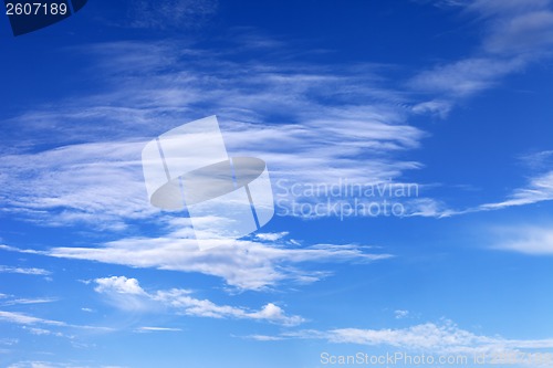 Image of Blue sky with clouds in summer sunny day