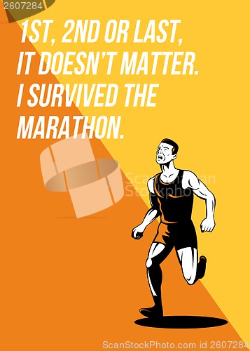 Image of I Survived Marathon Runner Retro Poster