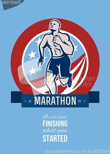 Image of American Marathon Runner Retro Poster