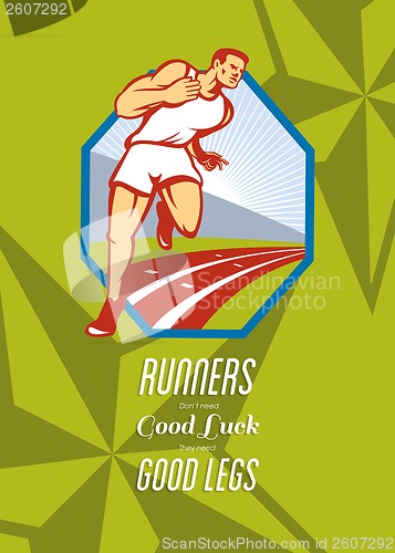 Image of Marathon Runner Race Track Retro Poster