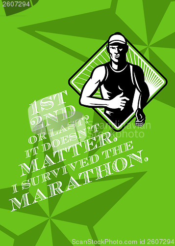 Image of Male Marathon Runner Retro Poster