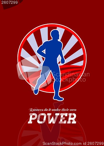 Image of Runner Running Power Retro Poster