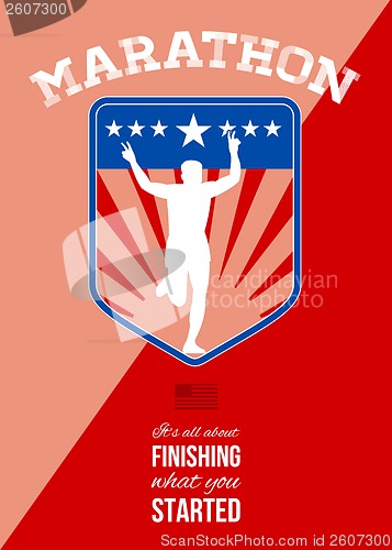 Image of Marathon Runner Finish Run Poster