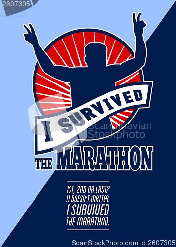 Image of Marathon Runner Survived Poster Retro