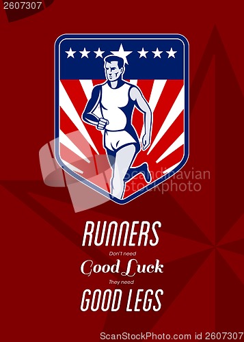 Image of American Marathon Runner Good Legs Poster