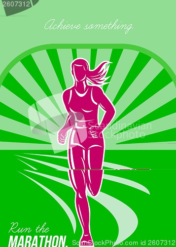 Image of Female Run Marathon Retro Poster