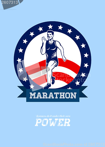 Image of American Marathon Runner Power Poster