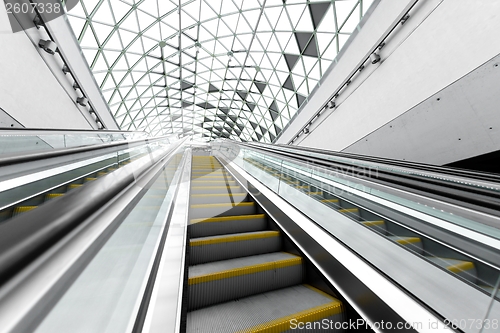 Image of Moving escalator in the business center