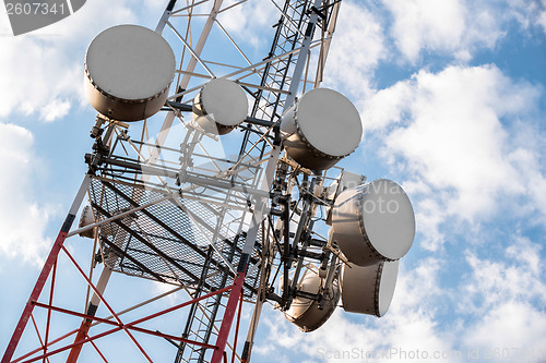 Image of Large Communication tower against sky