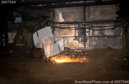 Image of Welding manwith sparks