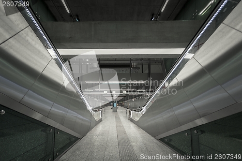 Image of Moving escalator in the business center