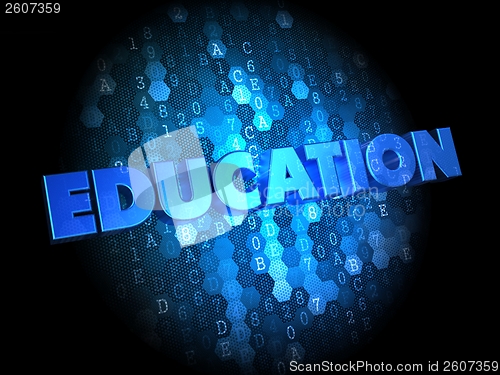 Image of Education on Dark Digital Background.