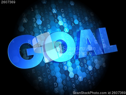 Image of Goal on Dark Digital Background.