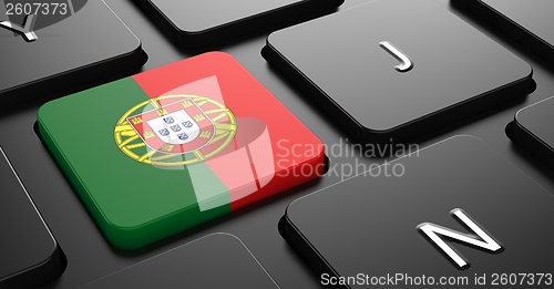 Image of Portugal - Flag on Button of Black Keyboard.