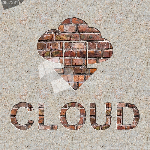 Image of Cloud Concept on the Brick Wall.