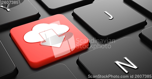 Image of Cloud Icon on Red Keyboard Button.