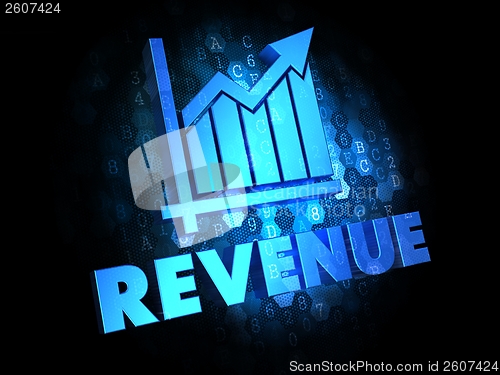 Image of Revenue Concept on Dark Digital Background.