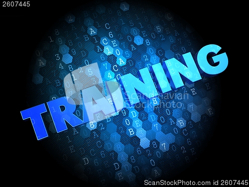 Image of Training on Dark Digital Background.