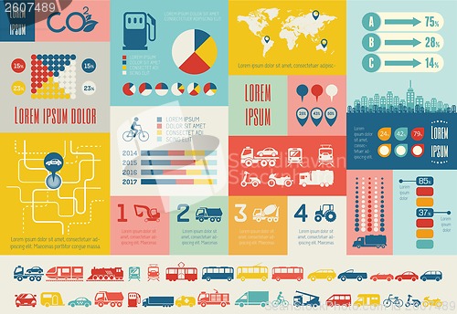 Image of Transportation Infographic Template.