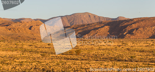 Image of Namib desert during sunset, travel and tourism concept