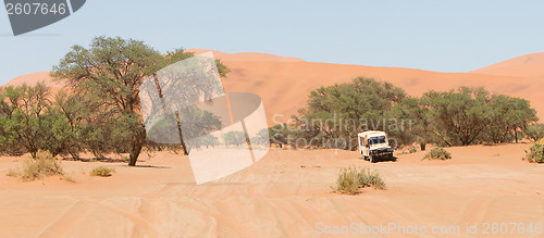 Image of Road in the Sossusvlei, the famous red dunes of Namib desert